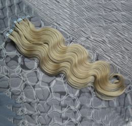 Virgin Brazilian Body Wave Skin Weft Tape In On Skin Hair Extension 40 pcs 7a Blonde Tape Hair Extensions Human Tape Hair5124520