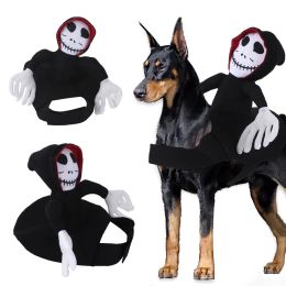 Clothing Novelty Halloween Dog Costume Pet Clothes Little Ghost Riding Dressing Up Jacket for Cat Funny French Bulldog Chihuahua Clothing