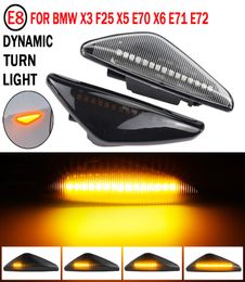 2PCS LED Dynamic Side Marker Turn Signal Repeater Light Indicator Flowing Flash Fit For BMW X3 X5 X6 E70 E71 20082014 E72 F258188753