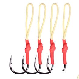 Fishing Hooks High Carbon Steel Pipe Pay Iron Plate Hook Kevlar Tie Line Sea Fishing Slow Swing Single Double Refined Packaging Drop D Dhrmv