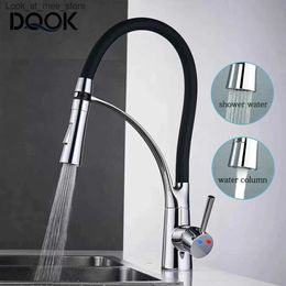 Bathroom Sink Faucets DQOK silicone nose rotates kitchen faucet in any direction hot and cold black blue water mixer pink single handle kitchen faucet Q240301