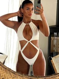 Women's Swimwear Hollow Out Swimsuit 2024 Sexy One Piece Suits Summer Beachwear Black Color Bathing Push Up Swimsuits