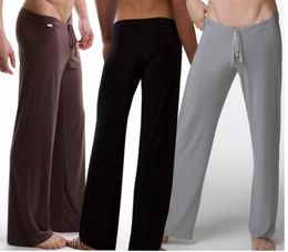 BlackGrayBlackWhite Men Sexy Silky Lounge Loosefitting Baggy Sporting Yoga Pants Pyjama Men Pyjamas Sleepwear Trousers7503904