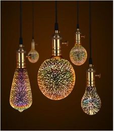 3D LED Lamp Edison Light Bulb Vintage Decoration E27 110V 220V LED Filament lamp Copper Wire String Replace Incandescent Bulb8413208