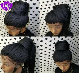 30inch long Synthetic Braided Lace Front Wigs with baby hair Senegalese Braids Wig for Black Women2809242