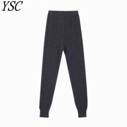 Sweatpants YSC New style Men 's Knitted Cashmere Wool Blending Pants Pit bar style thickening High elastic warmth Strip drawing style