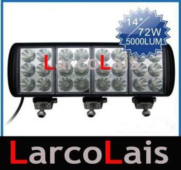 72W 14quot 5000 Lumen 12V 24V LED DRIVING FLOOD WORK LIGHT BAR CAR TRUCK ATV SUV2892789