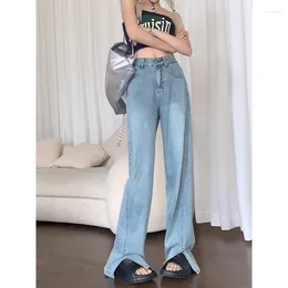 Women's Jeans 2024 Women Spring Autumn Fashion Baggy Female High Waist Wide Leg Pants Ladies Retro Streetwear Straight Denim Pant S712