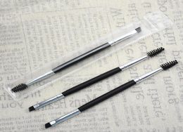 Makeup Eye Brow Eyebrow Brush 12 Synthetic Duo Makeup Brushes Double Eyebrow Brush Head Brushes Kit Pinceis DHL 5981383