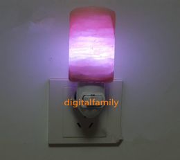 New Natural Himalayan Salt Led Night Light Decorative Air Purifier Wall Lamps Cylinder Light Nursery Lamp Natural Crystal Lamp US7887451