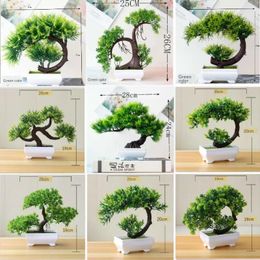 Decorative Flowers Artificial Plants Potted Bonsai For Home Decor Green Small Tree Fake Garden Decoration Party