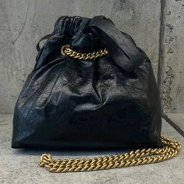 Women Crush XS BlackTote Bag luxury designer crushed calfskin aged-gold hardware crossbody bag Shoulder crossbody chain strap 2 size handbag bag 10A