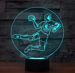 7 Colours Change 3D Luminous Handball Players Shape Led Lighting Home Decor Night Light Kids Touch USB Lampara Table Lamp Gifts4452327