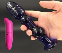 2 PcsLot Vibrator And blue classic crystal Anal butt plug penis Sex toy Adult products for women men female male masturbation Y187820749