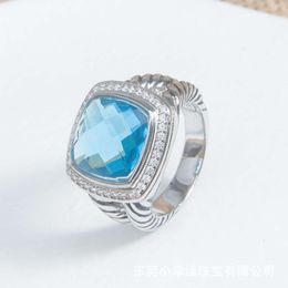 Fashion Brand Designer DY Popular Retro HighQuality Exquisite Luxury Davids Square Ring MM Button Thread Jewellery