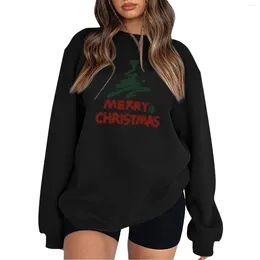 Women's Hoodies Fall Outfits Women Ladies' Loose Fitting Christmas Printed Sweatshirt Hoodie With Shoulder Length Sleeves Sweat Pullovers