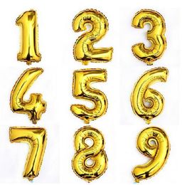30 Inch Large Size Shining Gold Number Foil Balloons Birthday Wedding Party Christmas Decoration Kids Toy HJIA6546950112