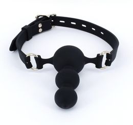 Open Mouth Gag Silicone Ball Gag SM Sex Toys Bondage Restraints Ring Gag Adult Game Oral Fixation Sex Toys Stuffed Slave For women5340368