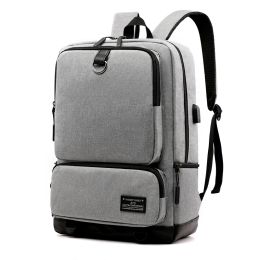 Backpack Backpack Men Casual Business 15.6 inch Laptop Backpack Male USB Socket Teen Student Schoolbag Women's Daily Work Bag Black Gray