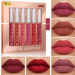 6PCS/SET Liquid Lipstick Matte No-stick Cup Long Lasting Lipgloss Waterproof Moisturiser Lip Glosses Makeup Velvet Beauty 240301