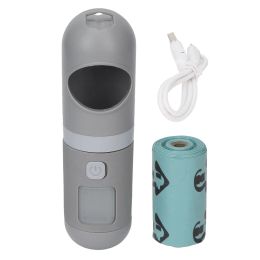 Carriers Pet Garbage Bags Dispenser Multi Functional Portable USB Rechargeable Dog Poop Bag Holder Small with LED Flashlight for Walking