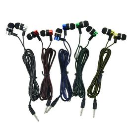 Braided Bulk In Ear Earphones Earbuds Headphones Headsets for Mp3 MP4 mobile phone 5 colors6564455