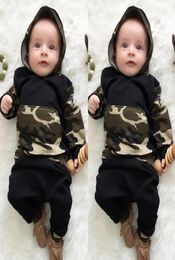 Baby clothes Hooded Tops Trousers Baby boy Camouflage Clothing longsleeved suit 2 pcs Set3483778