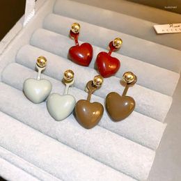 Dangle Earrings 2024 Korean Love Drop Oil Sweet Elegant Fashion Simple Women's Jewellery