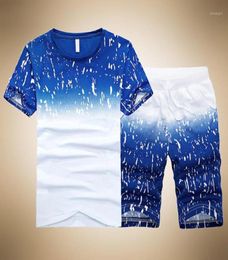 Summer Tracksuit Male 2020 Men Clothing Sportswear Set Fitness Casual Print Mens Shorts T Shirt 2 Pieces Sets Plus Size 4XL15750435