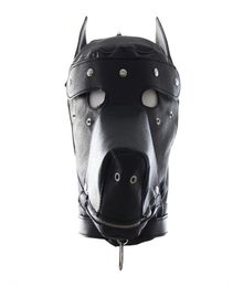 Faux Leather Dog Mask Sexy Latex Realistic Head Bondage Hood Adult Sex Dog Mask Black Fetish Erotic Toys Sex Toys for Couples8203534