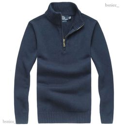 Mens Designer Polo Sweater Fleece Ralphs Shirts Thick Half Zipper High Neck Warm Pullover Slim Knit Knitting Lauren Jumpers Small Brand Cotton Sweatshirt M-2xl 231