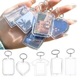 Keychains Acrylic Rectangle Transparent Blank Key Ring Insert Po Picture Frame Keyring Keychain DIY Split Chain Gift