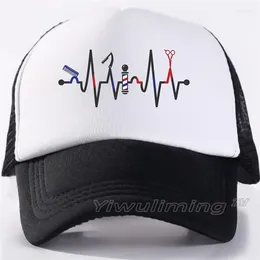 Ball Caps Hairstylist Heartbeat Youth Mesh Hats Baseball Trucker Cap Dad Hat Summer Net Truck Driver Breathable