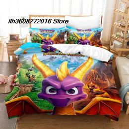 sets spyro reignited trilogy Bedding Set Single Twin Full Queen King Size Bed Set Aldult Kid Bedroom Duvetcover Sets Anime Bed Sheet