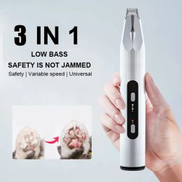 Clippers 3 In 1 Dog Clippers Professional Cordless Pet Hair Trimmer Low Noise Pet Shaver Cat Ringworm Lamp USB Rechargeable Grooming Tool