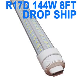 8Ft R17D LED Tube Light, F96t12 HO 8 Foot Led Bulbs, 96'' 8ft led Shop Light to Replace T8 T12 Fluorescent Light Bulbs, 100-277V Input, 18000LM, Cold White 6000K crestech