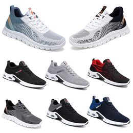 2024 Spring Men Shoes Running Flat Shoes Soft Sole Bule Grey New Models Fashion Color Blocking Sports Big Size 39-45 GAI