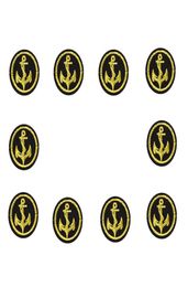 10PCS round anchor embroidery badge patches for clothing iron patch for clothes applique sewing accessories stickers on cloth iron2863288