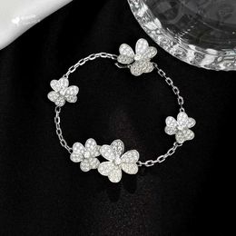 Designer Jewellery Luxury Bracelet VanCA Four Leaf Grass Five Flower Ladybug Butterfly Full Diamond Love Kaleidoscope