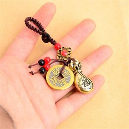 Keychains Brass Wallet Key Chain Portable. Good Luck Money Bag Keychain Car Decoration Ring Pendant Durable Universal Practical