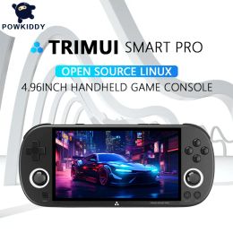 Players POWKIDDY Trimui Smart Pro 4.96 Inch 1280*720 Ips Screen OpenSource Linux Retro Handheld Game Console Children's Gifts