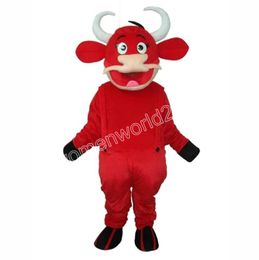2024 Hot Sales halloween Red Cow Mascot Costume Fancy dress carnival Cartoon theme fancy dressFancy Dress For Men Women