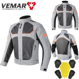 Vemar Summer Motorcycle Jacket Mens Motocross Jacket Motorcyclist Jacket Protective Gear Coat Racing Reflective Oxford Clothing 240227