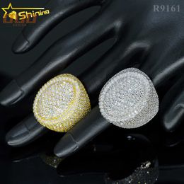 Wholesale factory price moissanite Luxury jewelry 925 silver iced out diamond men rings hip hop moissanite ring