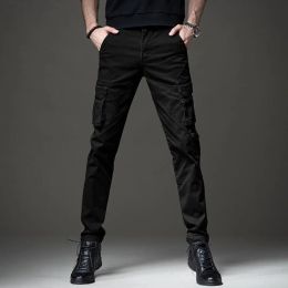 Pants Autumn Military Tactical Black Cargo Pants Men Casual Cotton Straight Slim Stretch Trousers