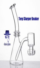 Terp Slurper Beaker Quartz Banger Nails Beaker With Terp Vacuum Banger Mini quartz Bong water pipes2862363