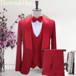 Suits Thorndike 2021 New Designs Men Suit 3 Piece Formal Business Blazer Best Man Groom Wedding Suit Tuxedo Jacket Vest Pants