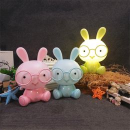 Baby Bedroom Bedside Lamp Cute Rabbit Animal USB Night Lights Christmas Gifts Children Kids Room Ornaments Decor LED Night Lamps 240227