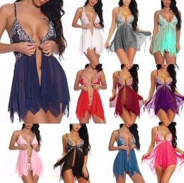 Bras Sets Women Sexy Lingerie Underwear Erotic Dress Seethrough Lace Pajamas Sleepwear Nightdress Thong Costumes Sex Dresses7843529