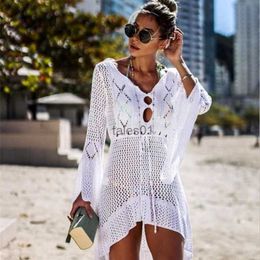 Basic Casual Dresses New Beach Cover Crochet For Women Knitted Tassel Tie Summer Fashion Cover Sexy See-through Beach 240302